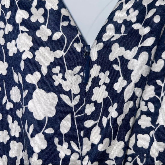 MARC by MARC JACOBS Navy and Cream silk Floral Print Silk Midi Dress small - Picture 9 of 15